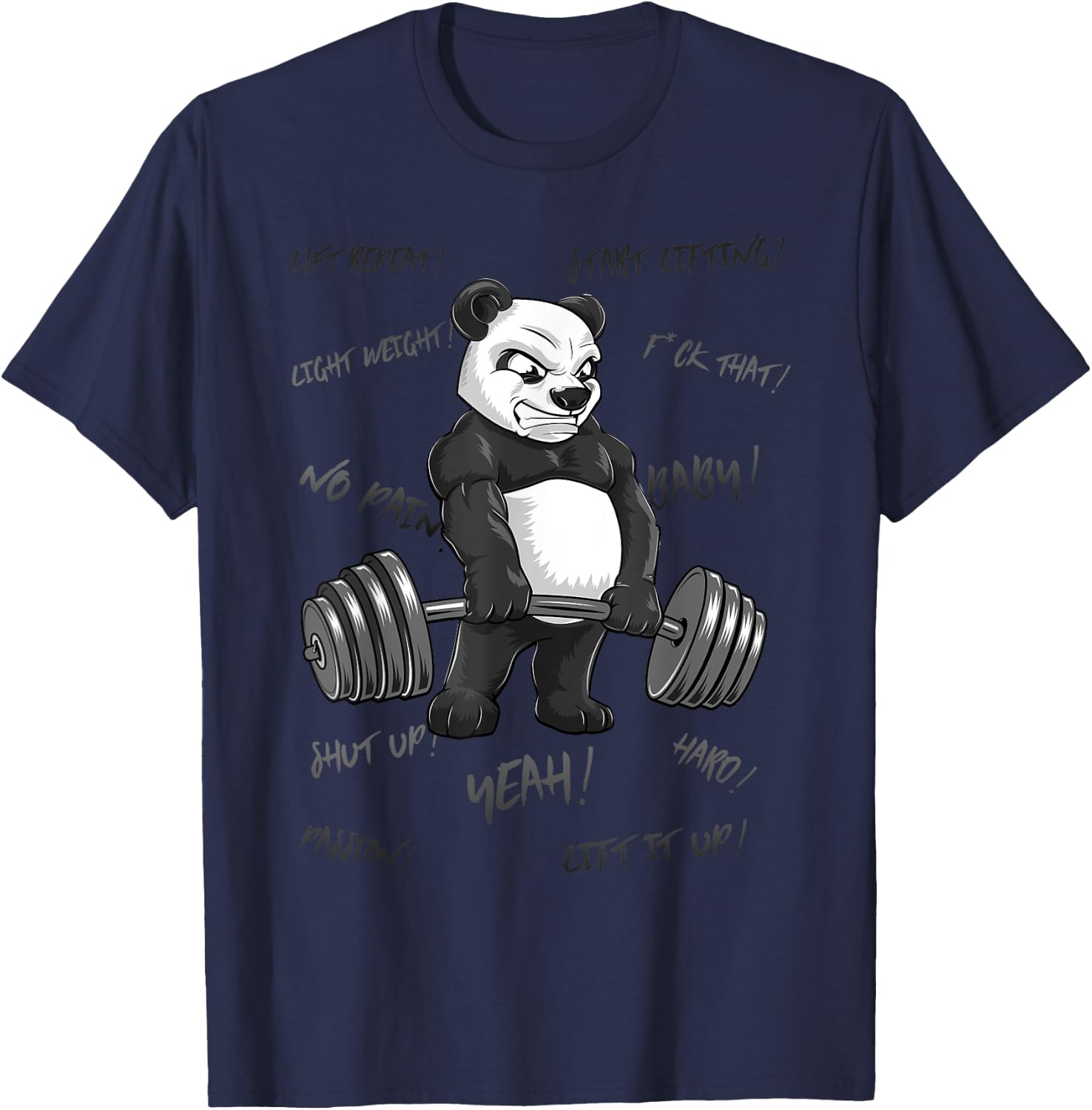 Strong Panda Deadlift SHIRT Man Bodybuilder Bear Powerlifter T-Shirt - T-Shirt | Navy
