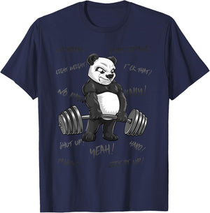 Strong Panda Deadlift SHIRT Man Bodybuilder Bear Powerlifter T-Shirt - T-Shirt | Navy