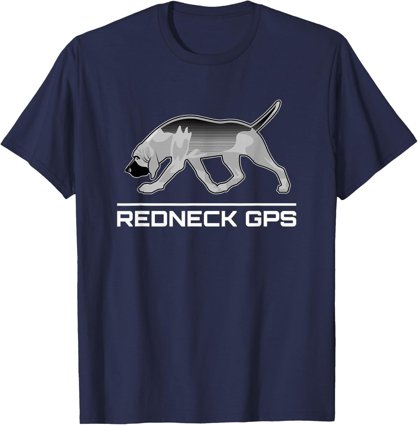 Bloodhound Dog Lovers Shirt and Gift Co. Funny Bloodhound Dog Tracking Reckneck Black Adult Cotton Blend T-Shirt - T-Shirt | Navy