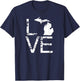 Michigan Love MI State Home Pride Map Distressed T-Shirt - T-Shirt | Navy