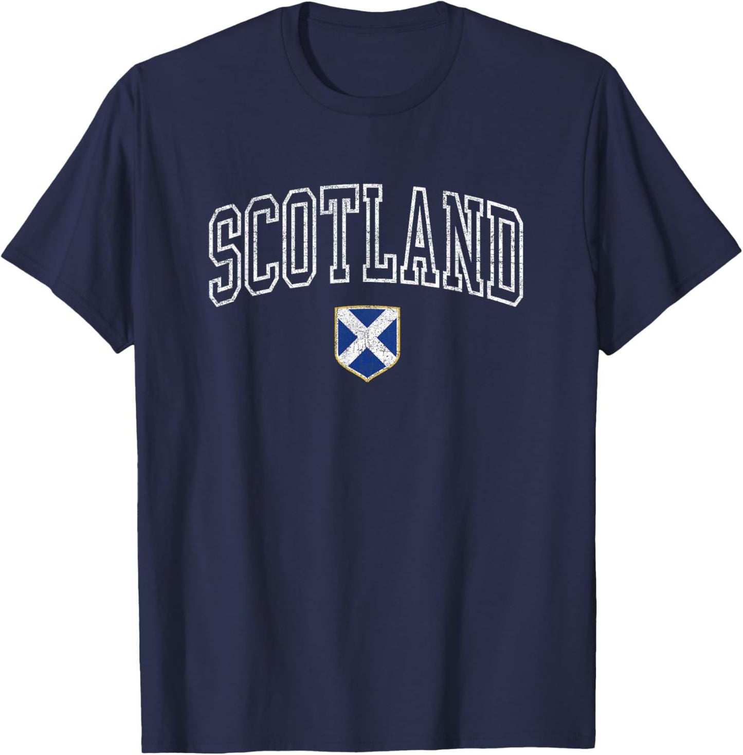 Vintage Scotland Flag Scottish Retro Kids Souvenir T-Shirt - T-Shirt | Navy