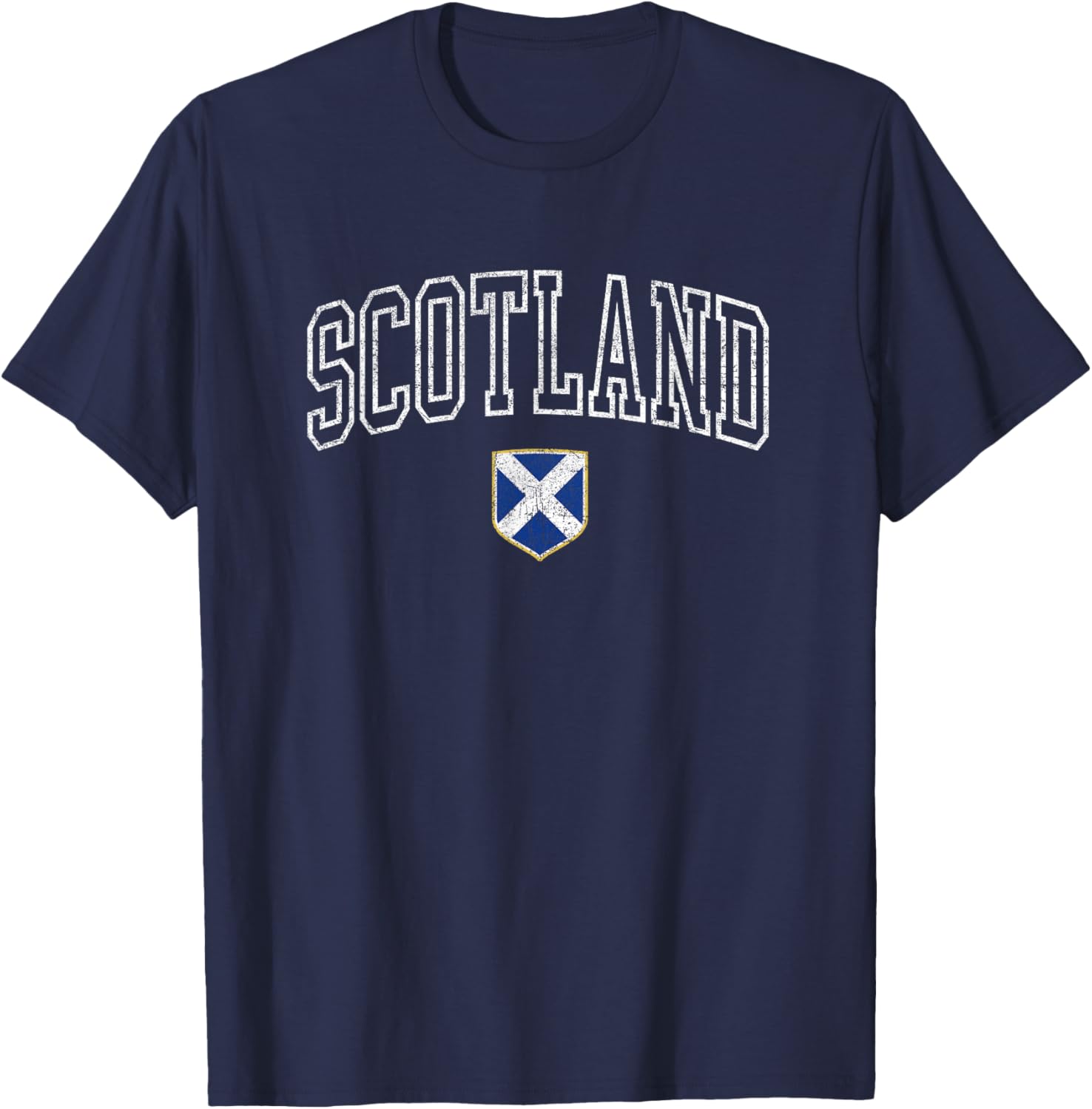 Vintage Scotland Flag Scottish Retro Kids Souvenir T-Shirt - T-Shirt | Navy