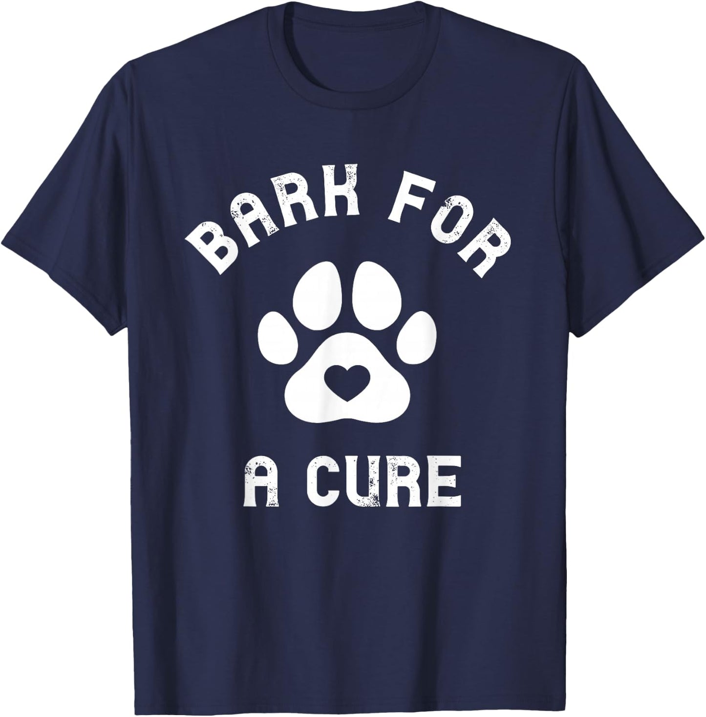 Bark For A Cure Paw Print Canine Cancer Pet Cancer T-Shirt - T-Shirt | Navy