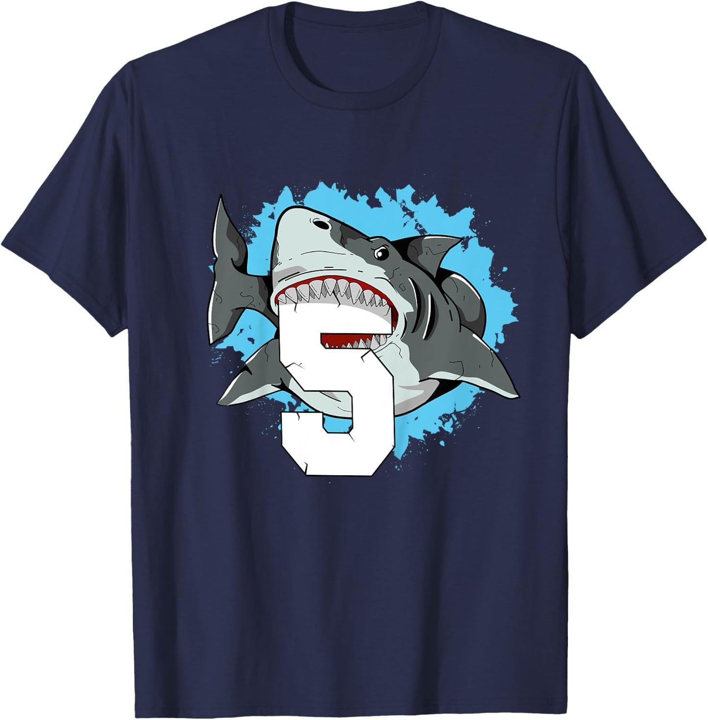 Shark 5th Birthday Boy 5 Five Shark Theme Party T-Shirt - T-Shirt | Navy