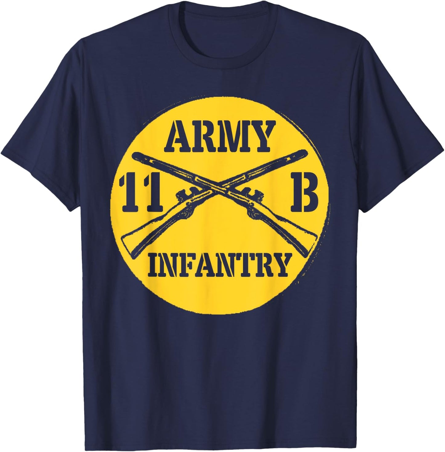 11B Army Infantry Cross Rifle Shirt - 11Bravo T-Shirt - T-Shirt | Navy