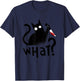 Cat What Cat With Knife Black Cat Murderous Cat Halloween T-Shirt - T-Shirt | Navy