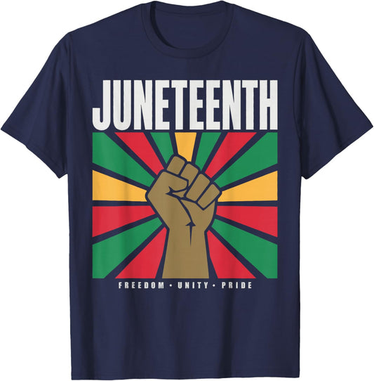 Juneteenth 1865 Freedom Day African Pride T-Shirt - T-Shirt | Navy