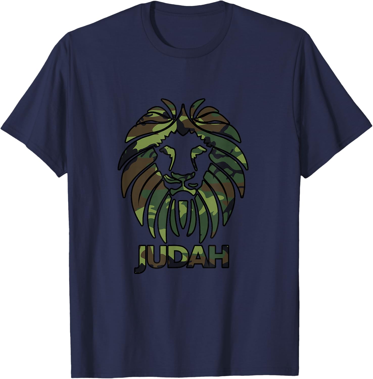 Hebrew Israelite T Shirt CAMO Lion Of Judah Clothing T-Shirt - T-Shirt | Navy
