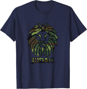 Hebrew Israelite T Shirt CAMO Lion Of Judah Clothing T-Shirt - T-Shirt | Navy