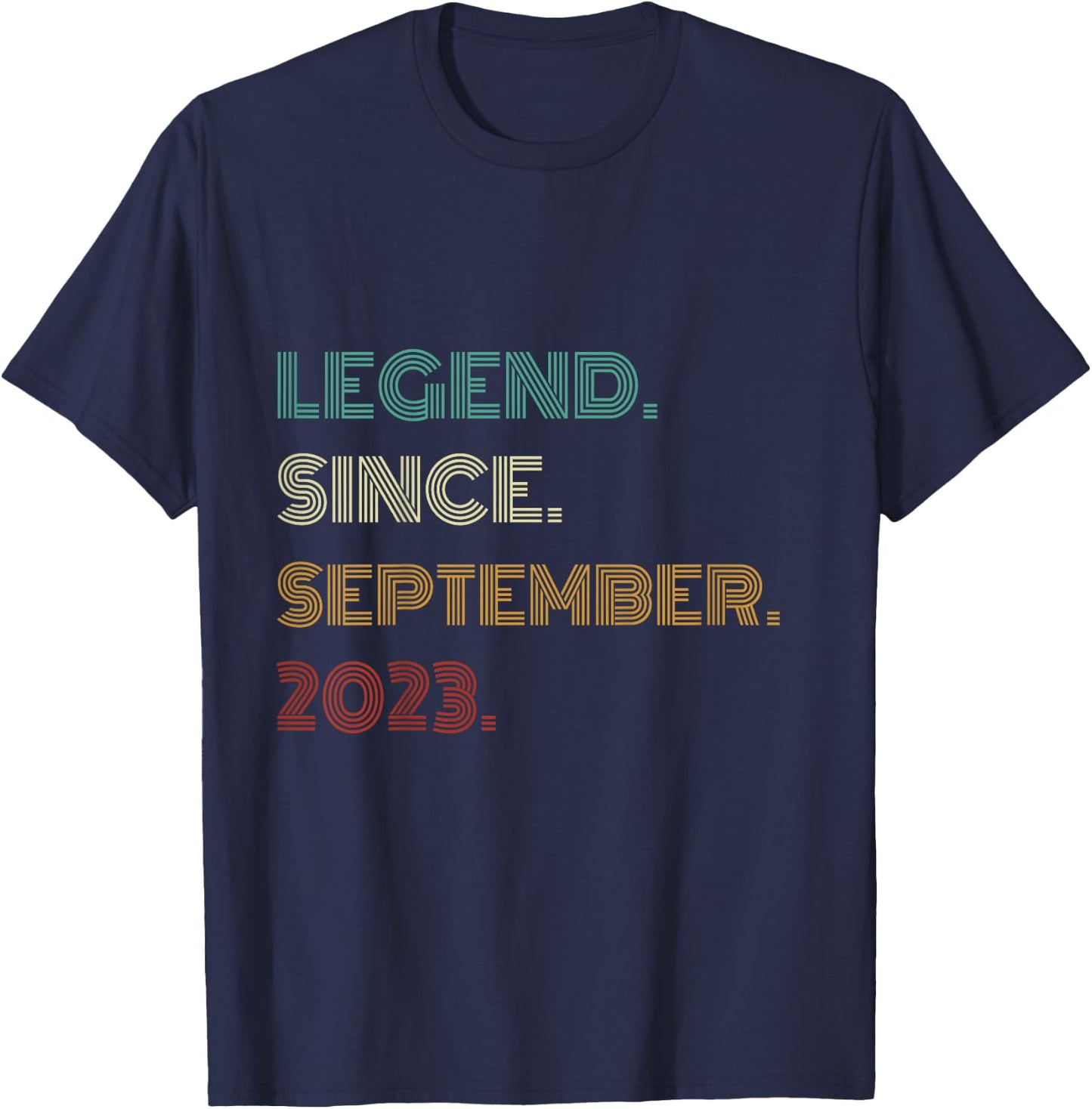 Kids 2 Years Old Legend Since September 2023 2nd Birthday T-Shirt - T-Shirt | Navy