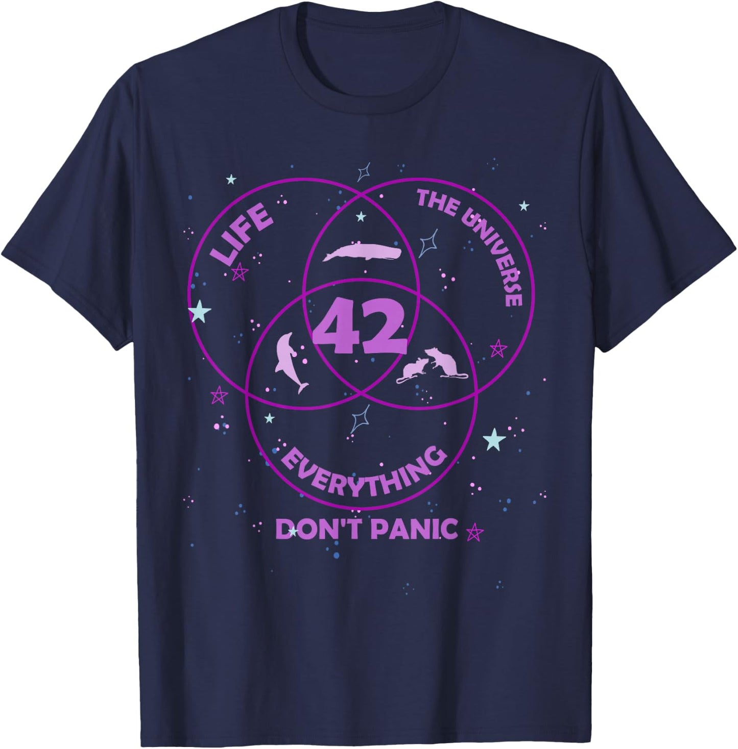 42 Answer to Life Universe Everything T-Shirt - T-Shirt | Navy