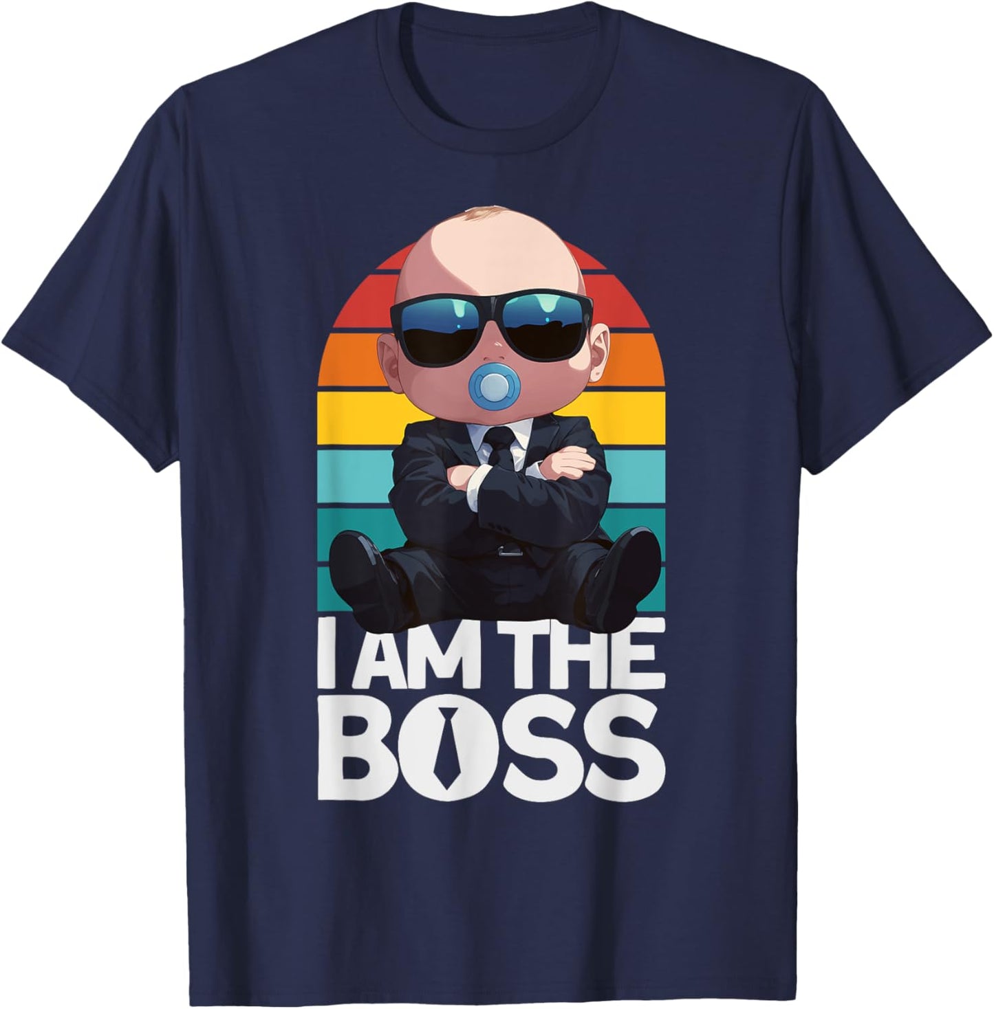 Baby Boss "I Am The Boss" Retro Like A Boss Kids T-Shirt - T-Shirt | Navy