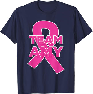 Team Amy - Breast Cancer Awareness T-Shirt - T-Shirt | Navy