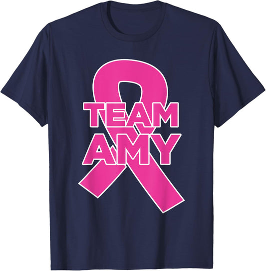 Team Amy - Breast Cancer Awareness T-Shirt - T-Shirt | Navy