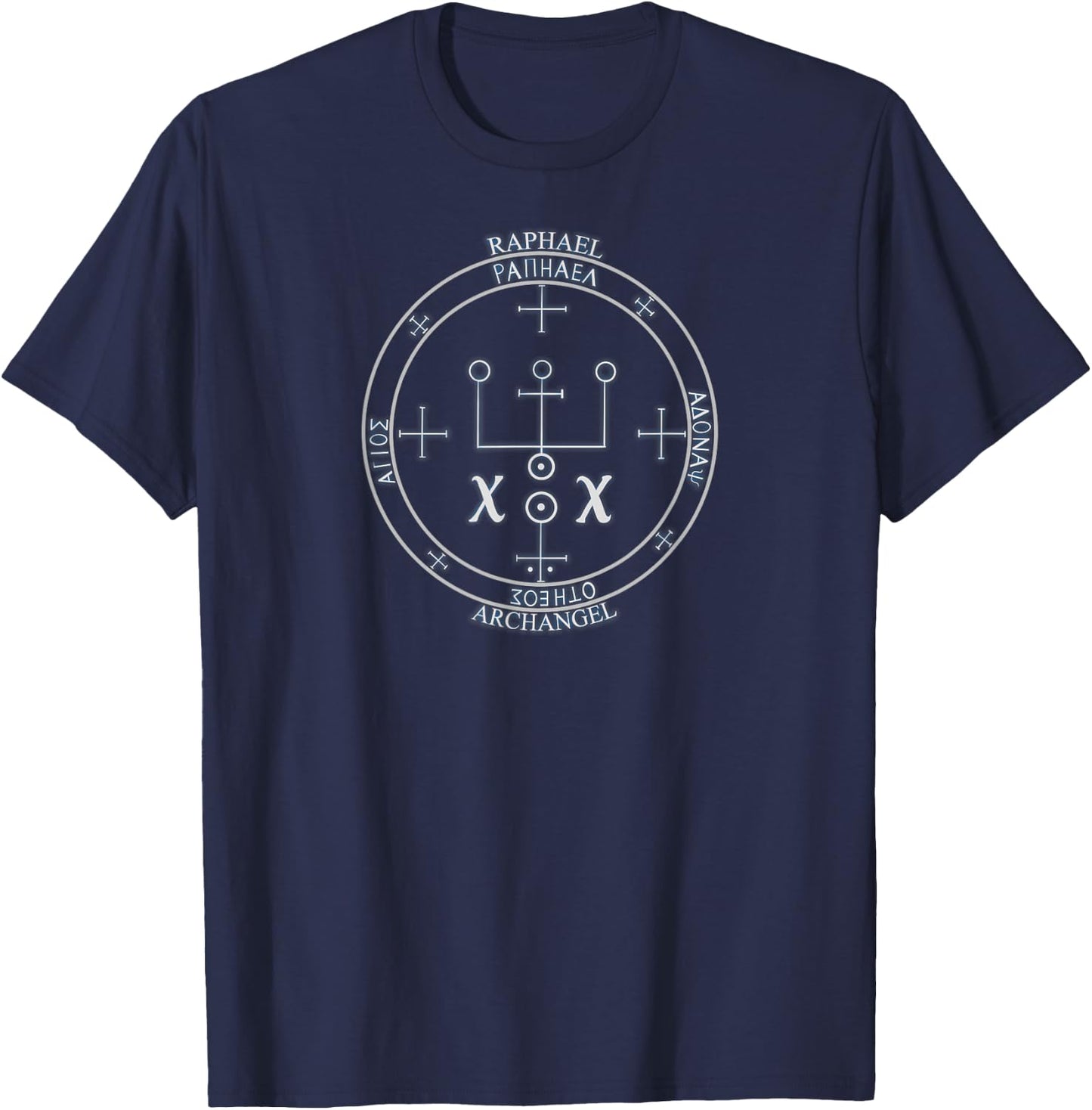 ARCHANGEL RAPHAEL sigil seal by Mortal Designs T-Shirt - T-Shirt | Navy