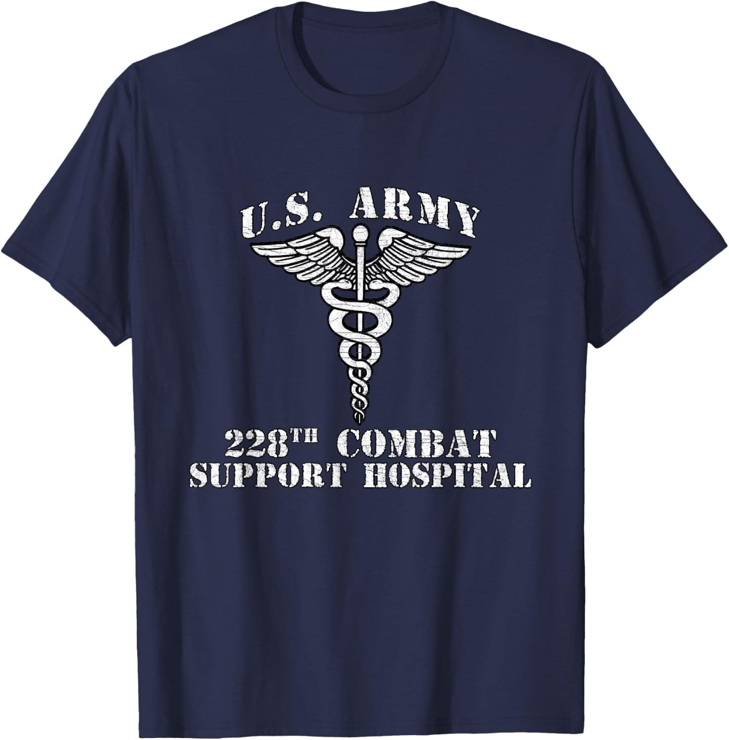 228th Combat Support Hospital Veterans Day Vintage Gifts T-Shirt - T-Shirt | Navy