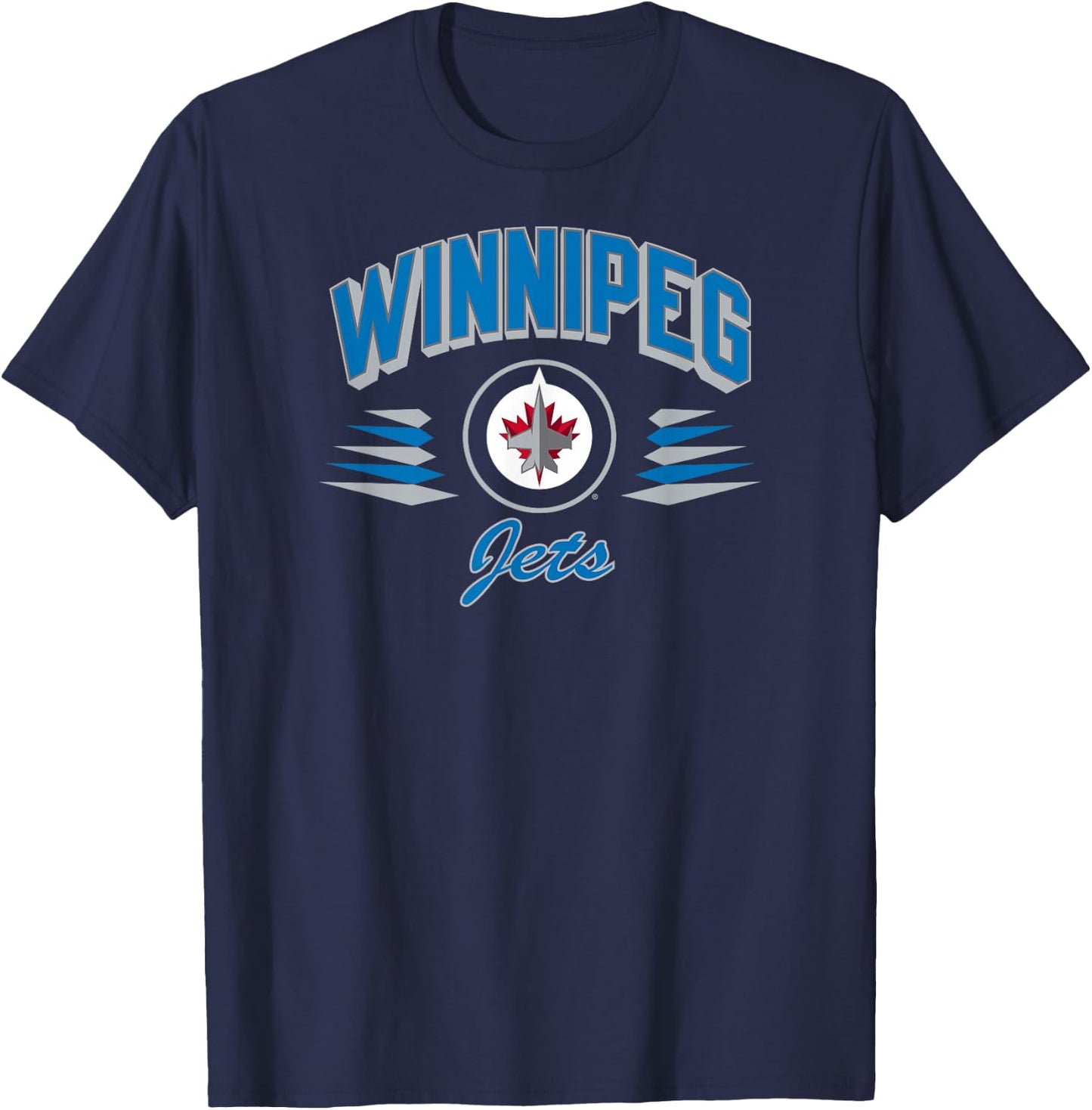 Winnipeg Jets Retro Diamond Navy Officially Licensed T-Shirt - T-Shirt | Navy