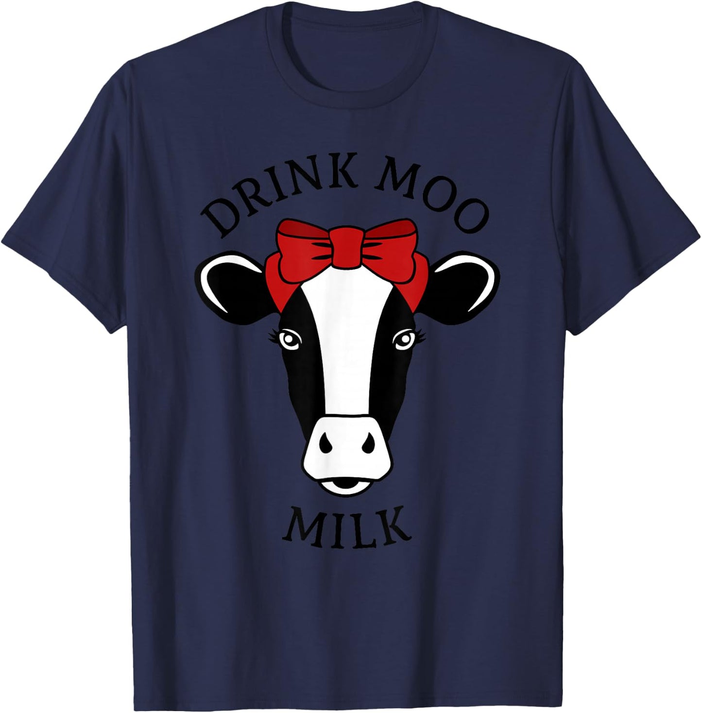 Fun Milk Lover National Milk Lover Drink Moo Milk Gift T-Shirt - T-Shirt | Navy