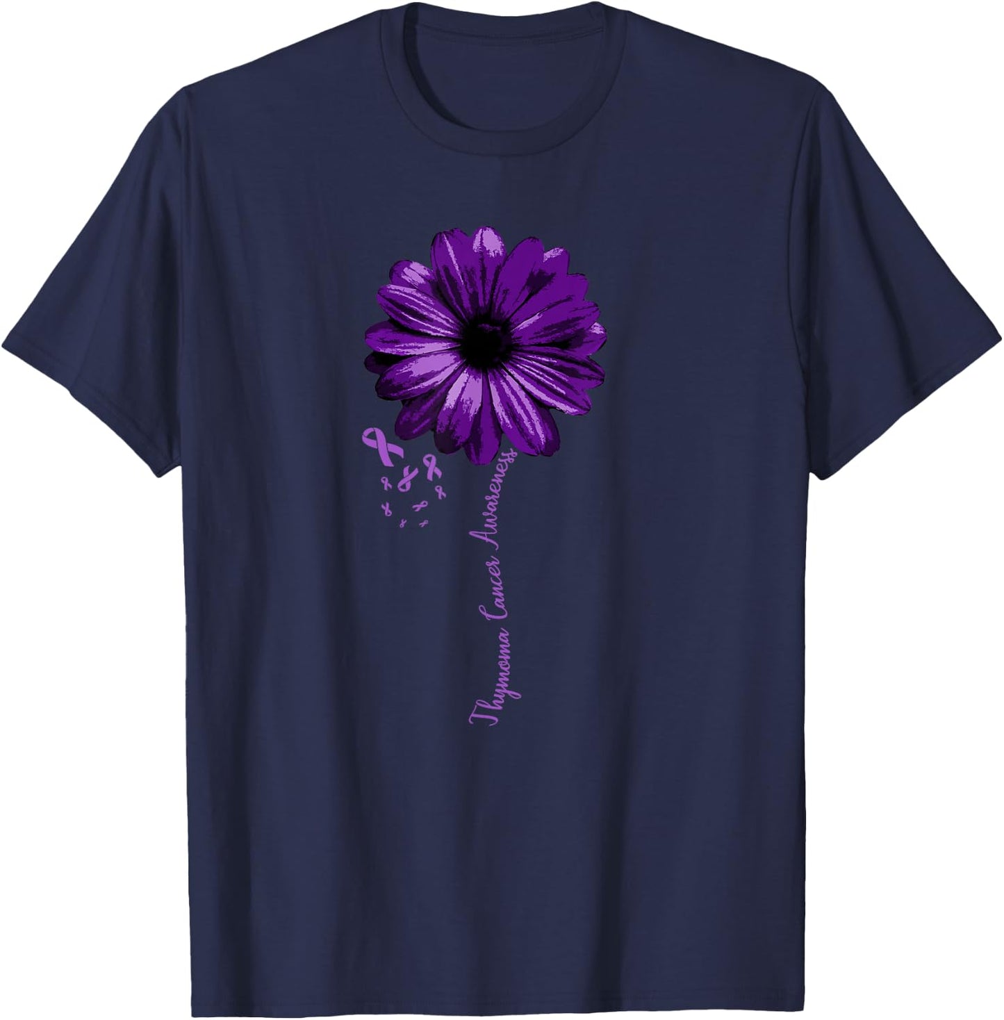 Thymoma Cancer Awareness Warrior Pretty Support Gift T-Shirt - T-Shirt | Navy
