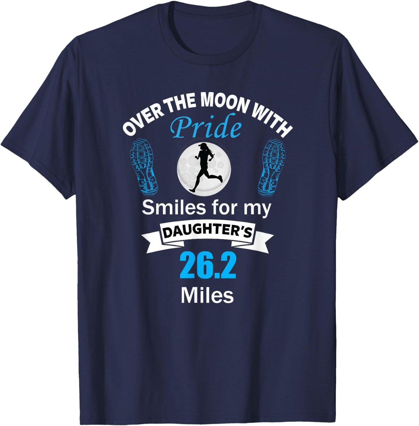 Marathon Support Shirt Runner Daughter For Mom and Dad T-Shirt - T-Shirt | Navy