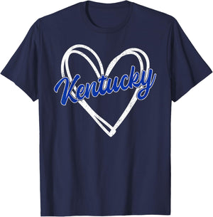 Kentucky KY Retro Vintage Heart Design Men Women T-Shirt - T-Shirt | Navy