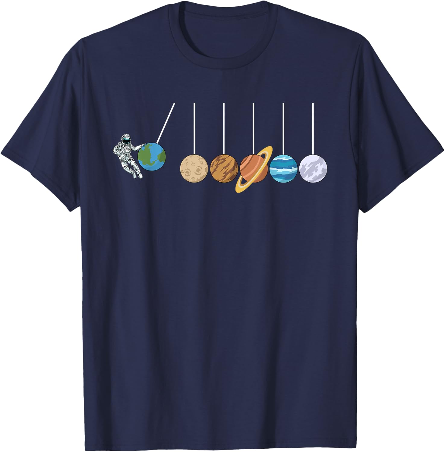 Solar System Cradle Funny Astrophysicist T-Shirt - T-Shirt | Navy