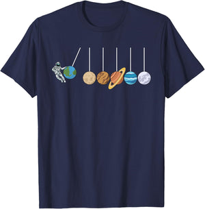 Solar System Cradle Funny Astrophysicist T-Shirt - T-Shirt | Navy