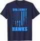 Hanover Hawks God. Family. Vintage USA Flag T-Shirt - T-Shirt | Navy