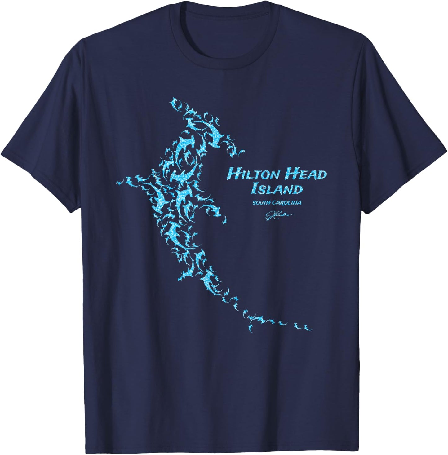 JCombs: Hilton Head Island, SC, Hammerhead School T-Shirt - T-Shirt | Navy