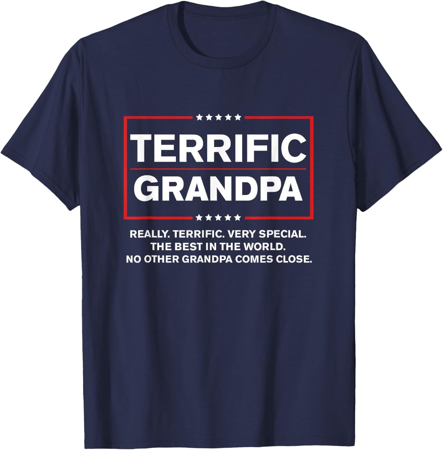 Terrific Grandpa - Funny Donald Trump Campaign Style T-Shirt - T-Shirt | Navy