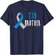 T1D brother blue ribbon type 1 diabetes awareness boys gift T-Shirt - T-Shirt | Navy
