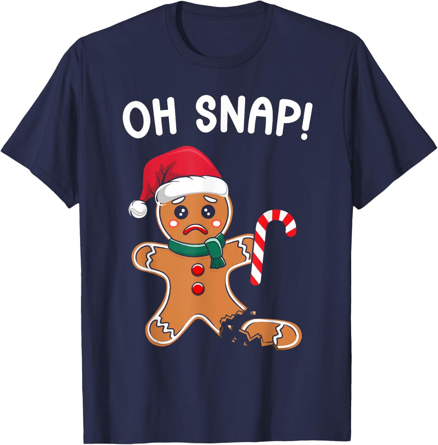 Oh Snap Christmas Gingerbread Man Cookie Baking T-Shirt - T-Shirt | Navy
