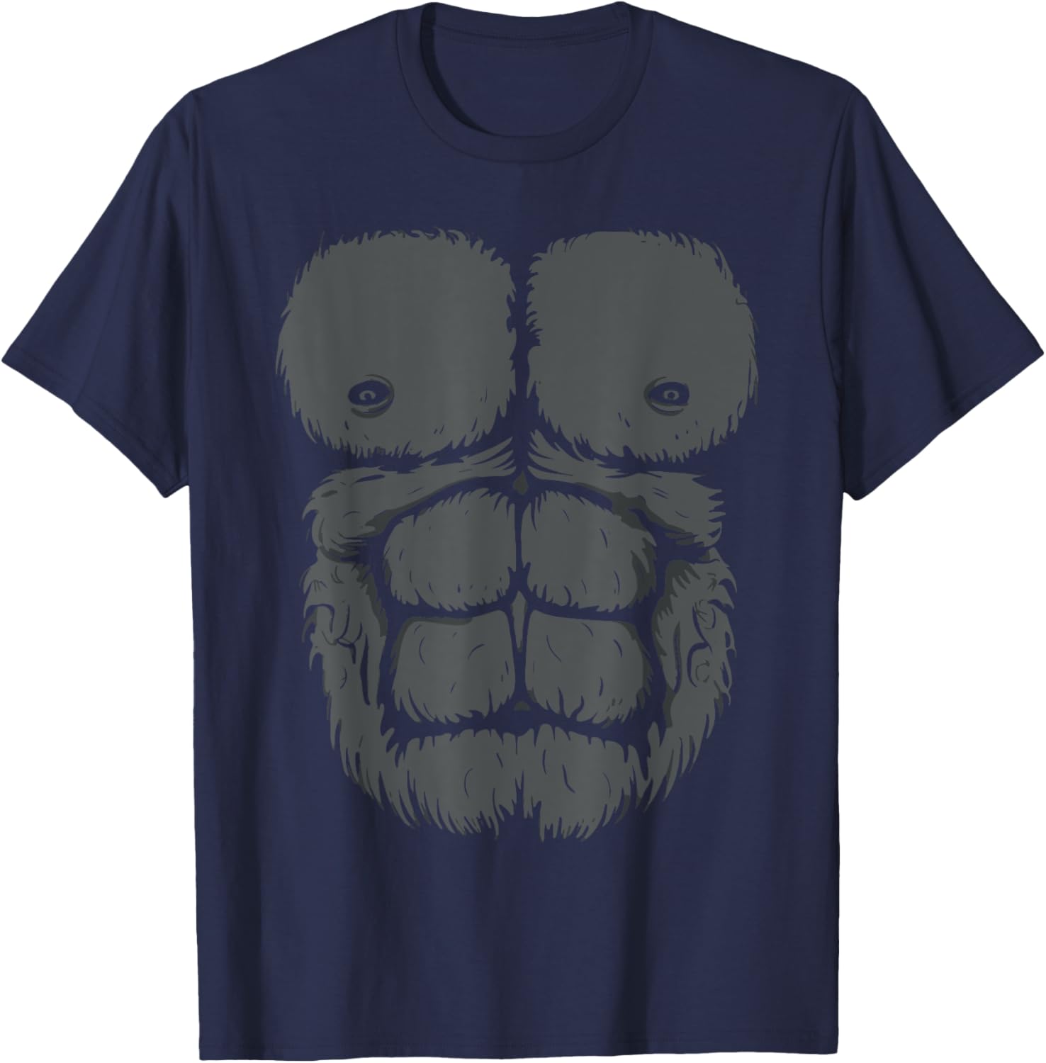 Gorilla Chest Design Monkey Muscle T-Shirt - T-Shirt | Navy
