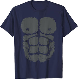 Gorilla Chest Design Monkey Muscle T-Shirt - T-Shirt | Navy
