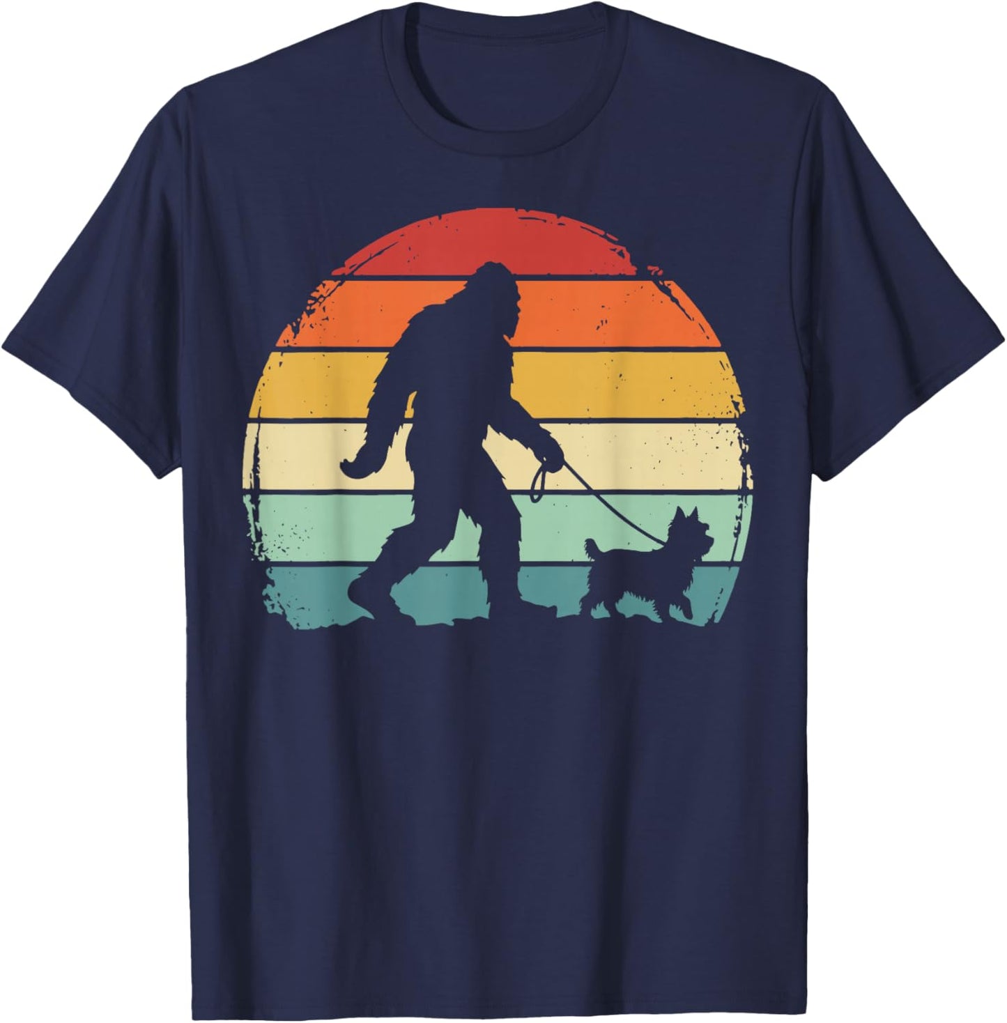 Bigfoot Yorkshire Terrier Retro Yorkie T-Shirt - T-Shirt | Navy