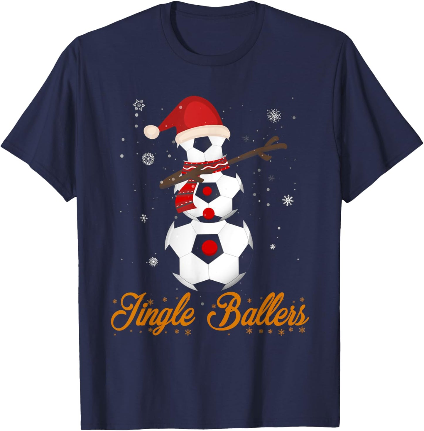 Christmas Soccer Football Jingle Ballers Gift T-Shirt - T-Shirt | Navy