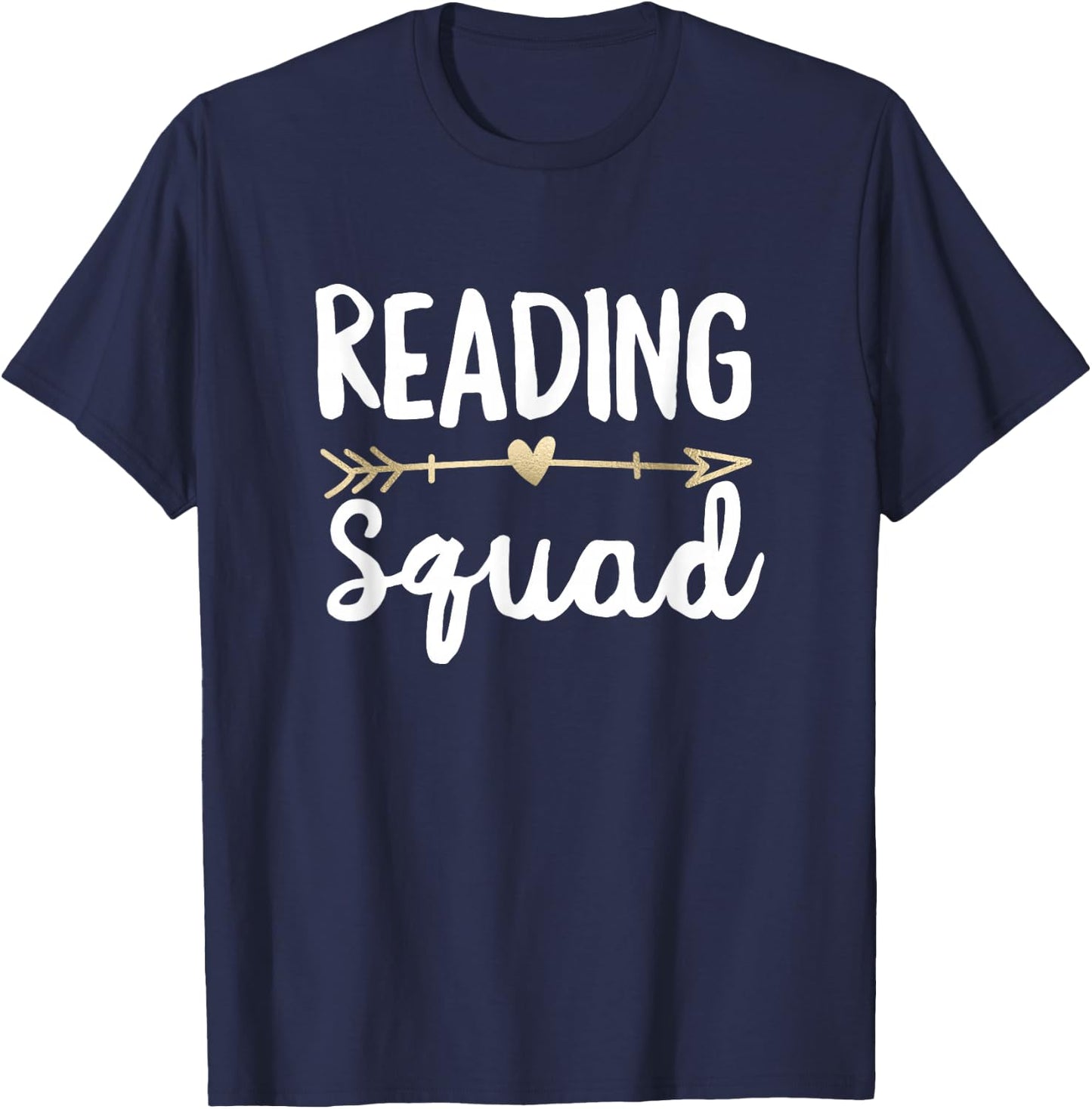 Reading Squad Doodle Teacher Gift Arrow Team Reader T-Shirt - T-Shirt | Navy