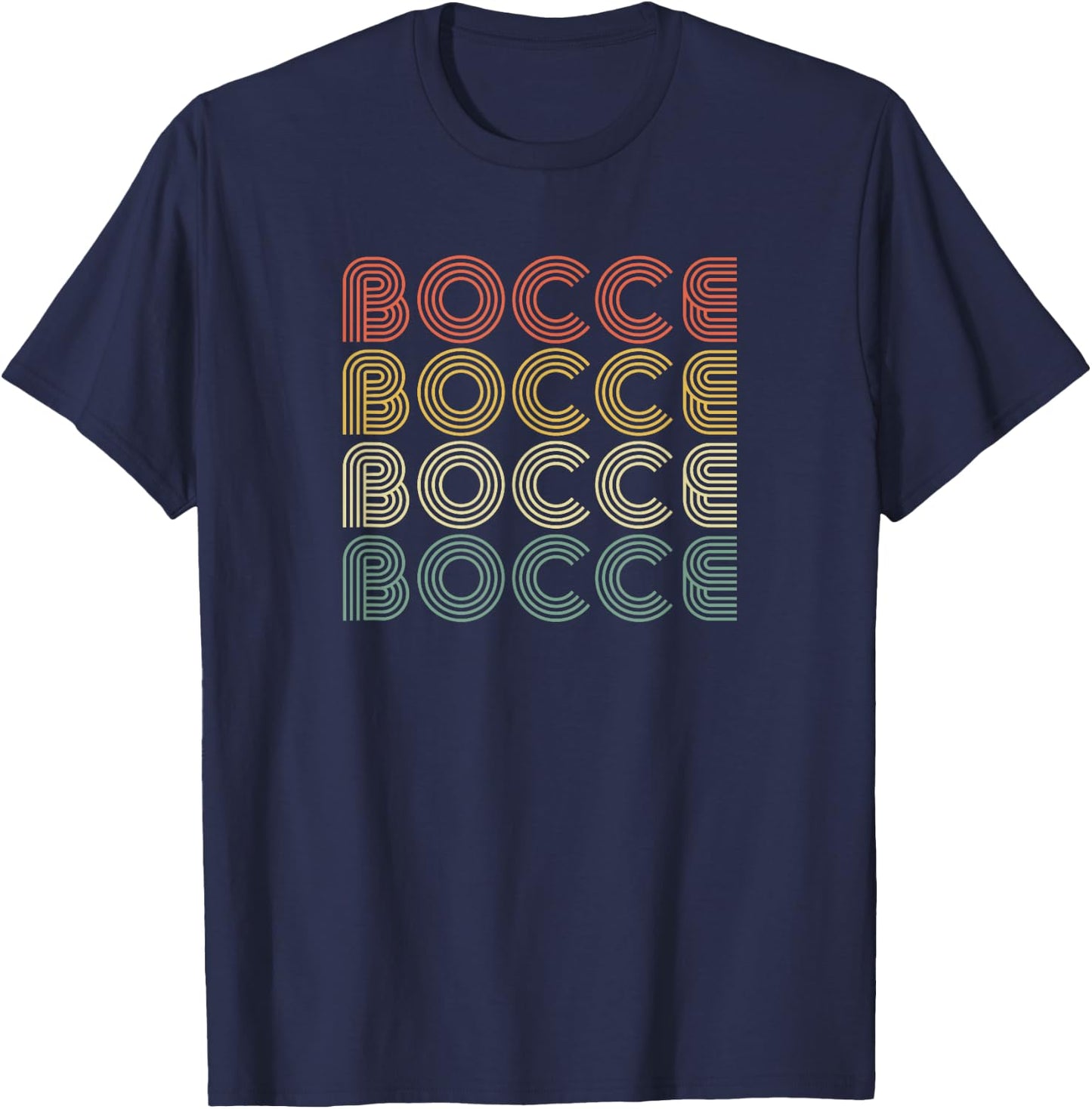 Bocce Shirt Retro Vintage 70's Men Women Gift Bocce T-Shirt - T-Shirt | Navy