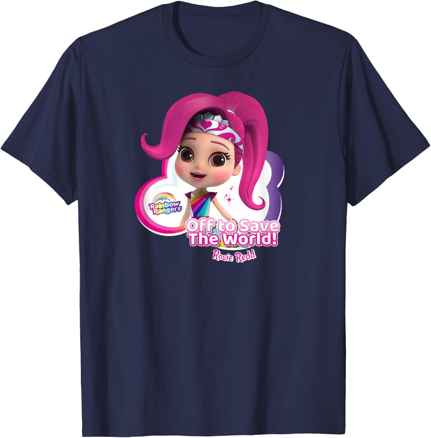 Rainbow Rangers Rosie Redd "Off to Save the World!" T-Shirt - T-Shirt | Navy