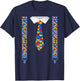 Autism awareness tie and suspenders Puzzle pieces T-Shirt - T-Shirt | Navy