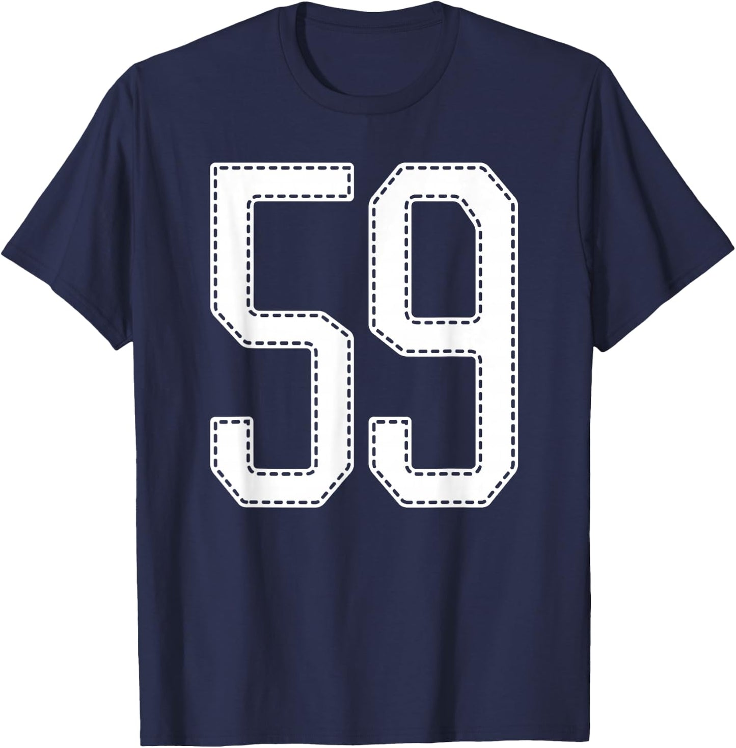 Official Team League #59 Jersey Number 59 Sports Jersey T-Shirt - T-Shirt | Navy