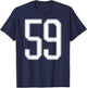 Official Team League #59 Jersey Number 59 Sports Jersey T-Shirt - T-Shirt | Navy