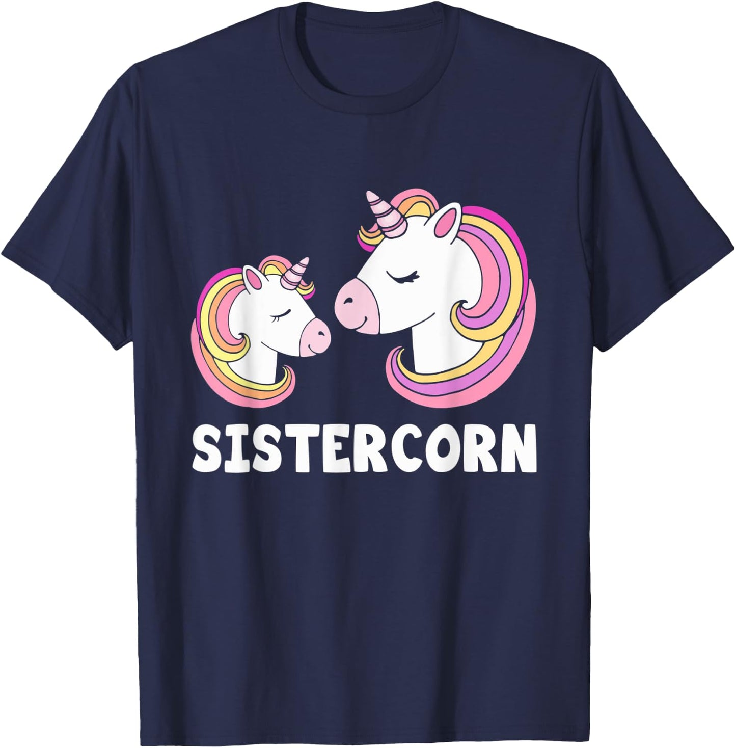 Sistercorn Unicorn Sister And Baby Mothers Day For Girl T-Shirt - T-Shirt | Navy