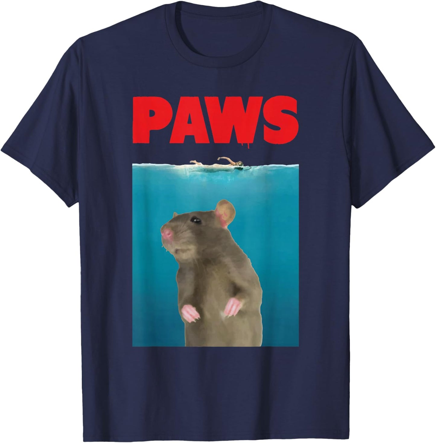 Paws Rat Funny Parody | Mouse Lover Gifts T-Shirt - T-Shirt | Navy