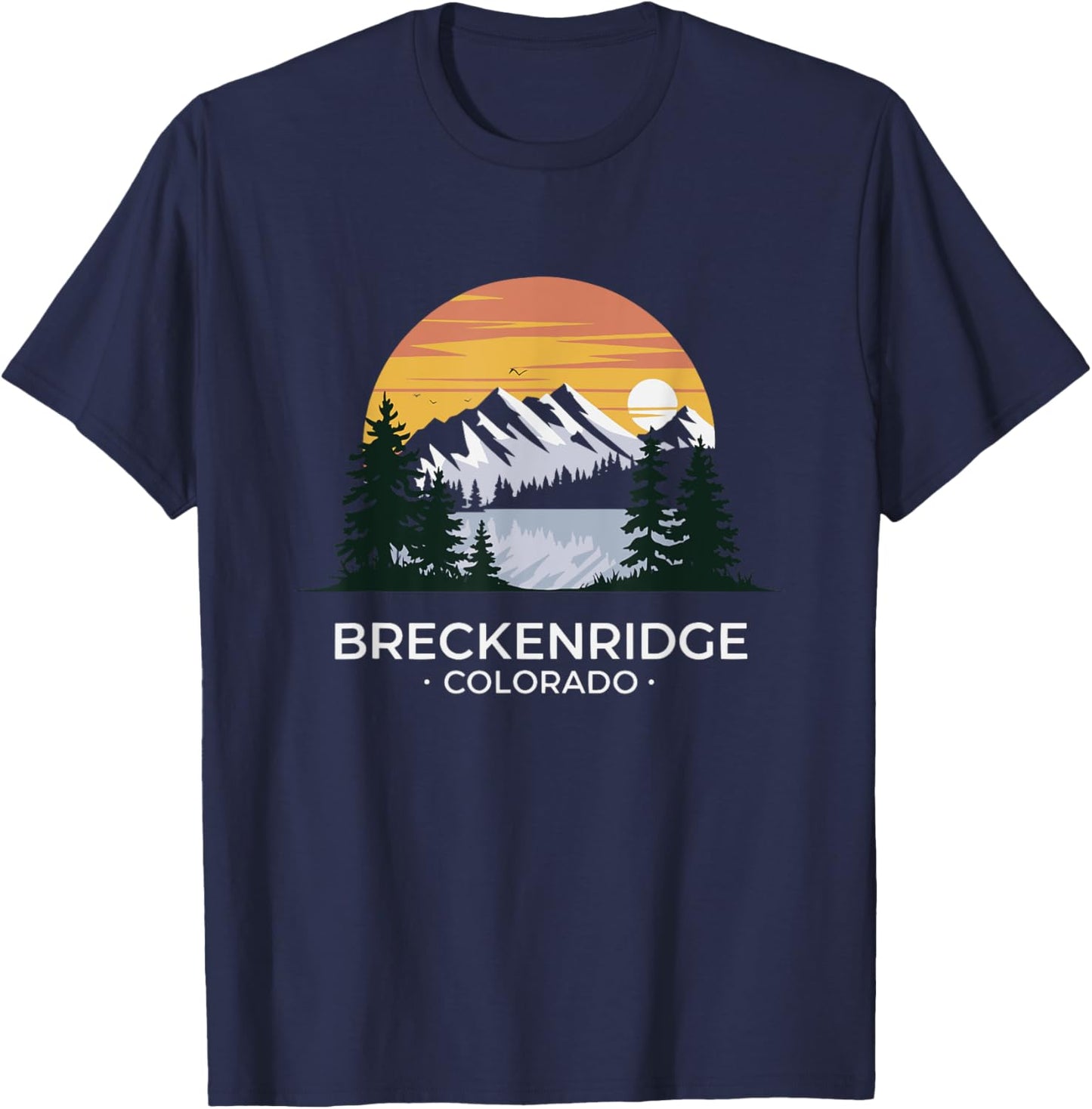 Breckenridge Colorado Scenic Mountain Lake Gift T-Shirt - T-Shirt | Navy