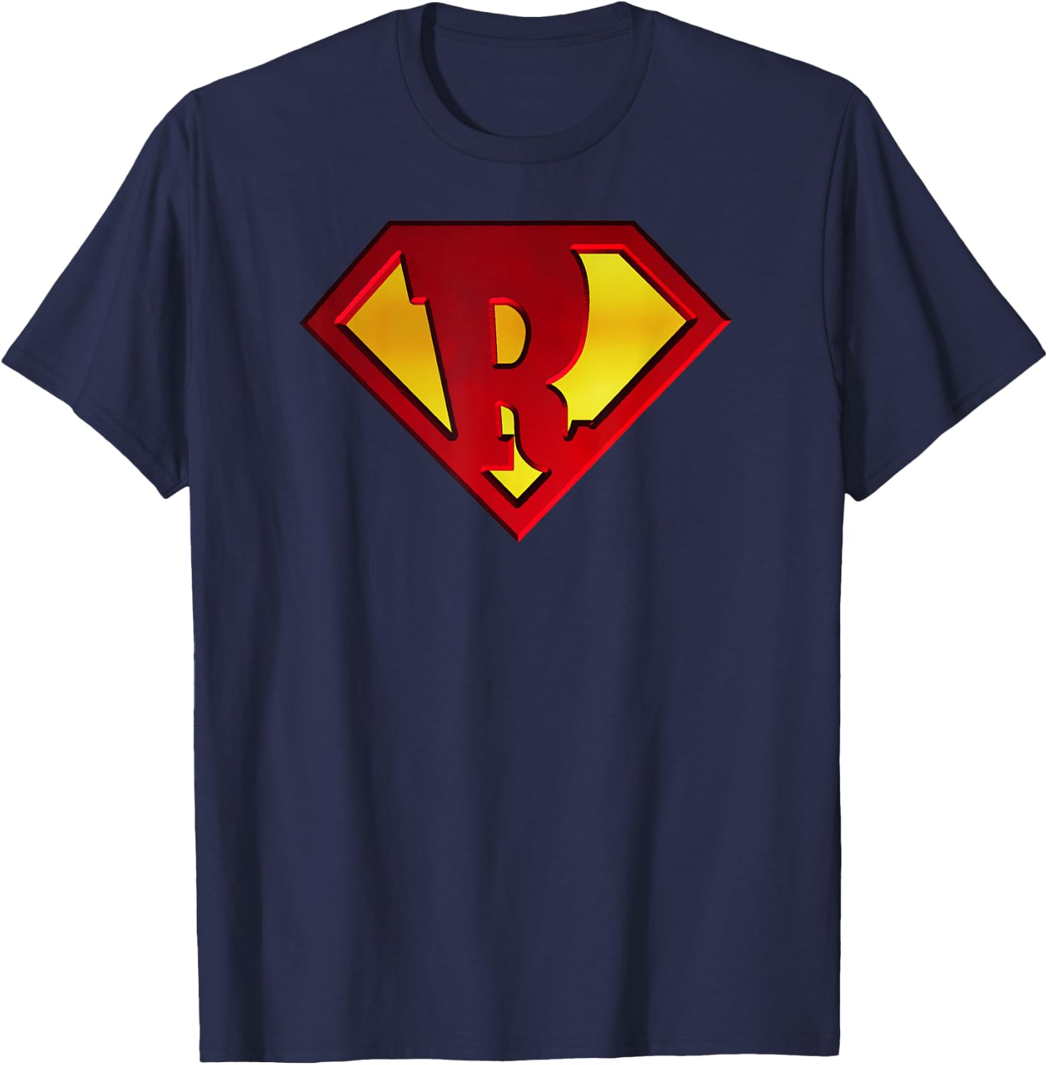 Funny SuperHero Shield Letter R name Gift Shirt T-Shirt - T-Shirt | Navy