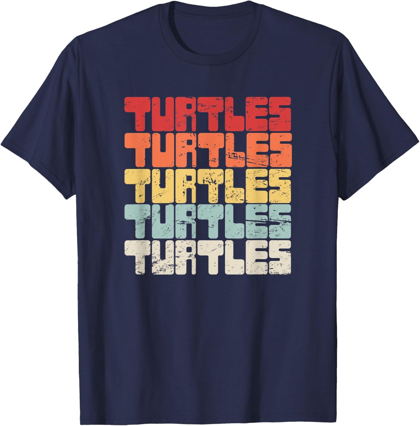 Retro Pet Turtle / Cool Turtle Lover Reptile Gift T-Shirt - T-Shirt | Navy