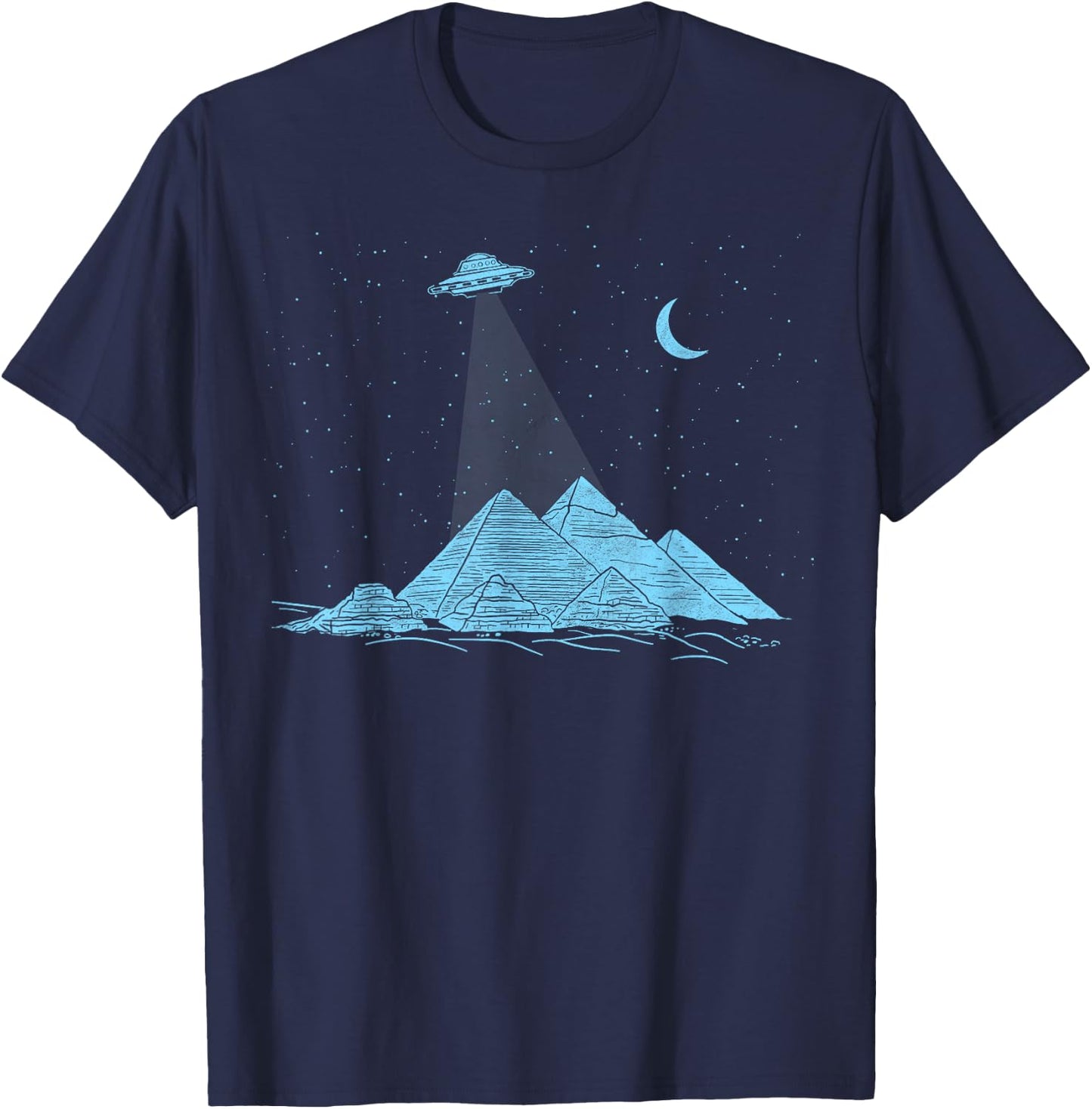UFO Pyramid Abduction! - BELIEVE T-Shirt - T-Shirt | Navy