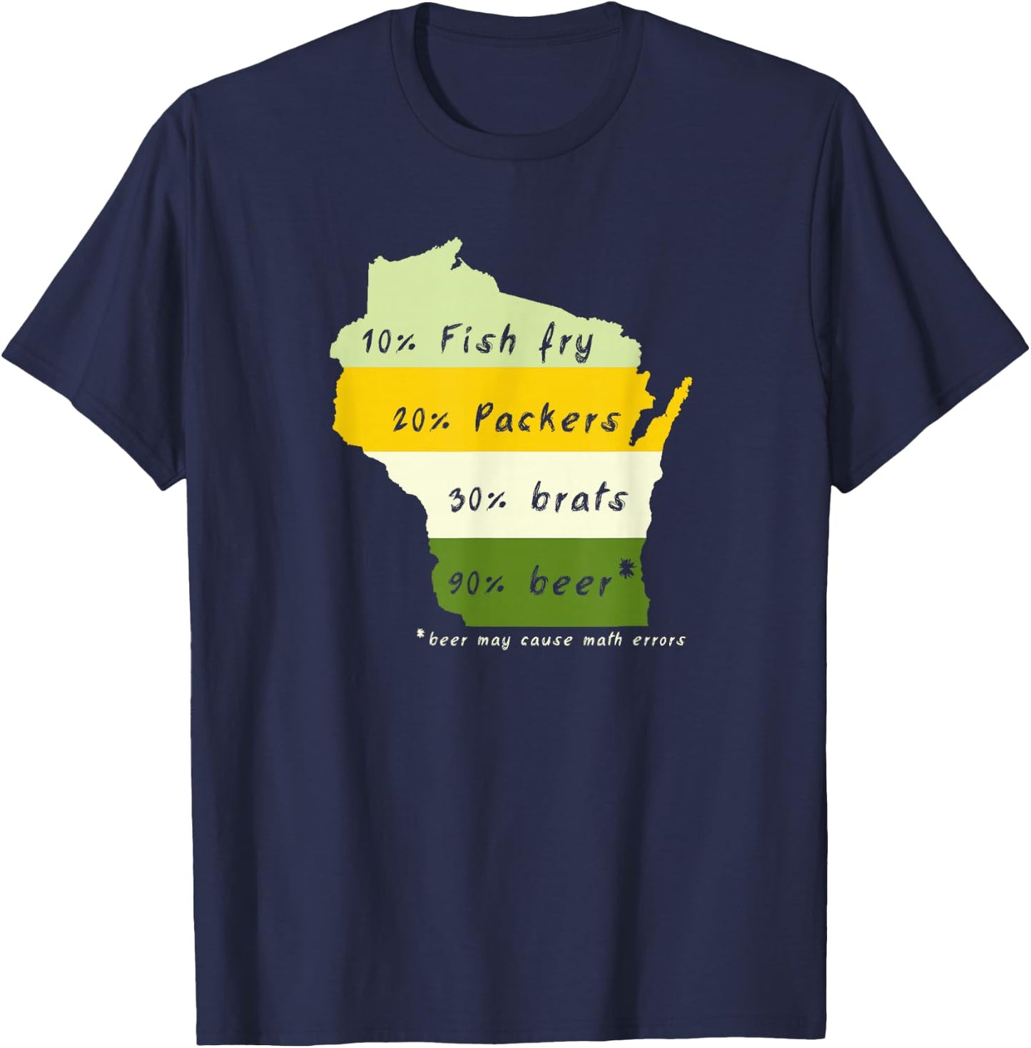 Drink Local Wisconsin Beer Drinking T-Shirt - T-Shirt | Navy