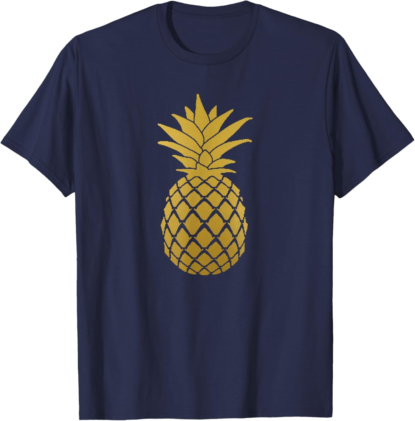 Pineapple Gold Cute Beach Women T-Shirt - T-Shirt | Navy